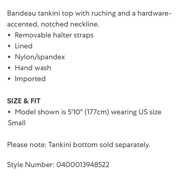 Calvin Klein Bandeau Tankini Swim Top - Picture 8 of 8